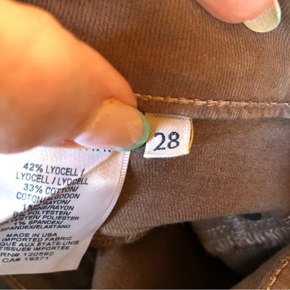 NWOT Rich and Skinny metallic gold bronze color stretch twill skinny jeans 28 - Picture 8 of 9